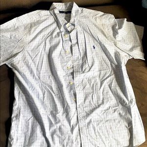 Strip blue polo shirt shirt sleeve